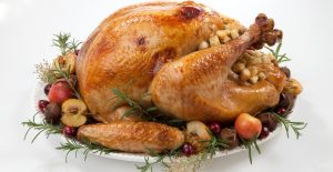 roasted turkey with grab apples over white picture id1054874710