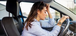 stressed woman drive car feeling sad and angry picture id1179163803